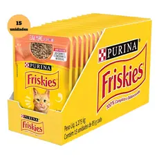 Ração Úmida Gatos Adultos Friskies Salmão Ao Molho 85g 15un