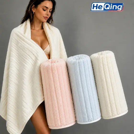 Toalha de Banho Premium Coral Fleece 70x140cm 280g Leve, arejada, absorvente e de secagem rápida