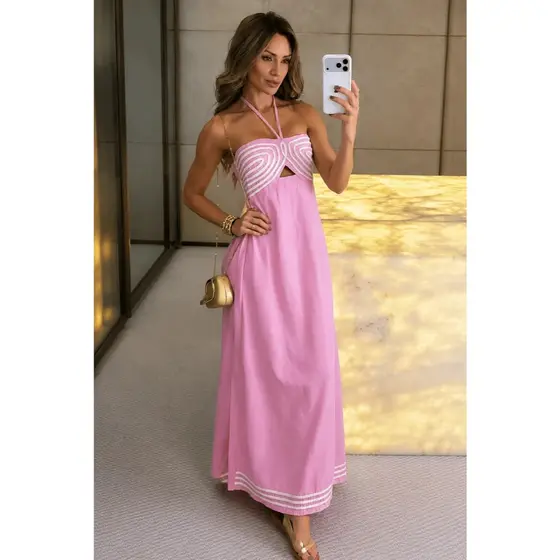 Vestido Longo Feminino Tomara Que Caia Alcinha Elegante Casual Verão Moda Premium Luxo