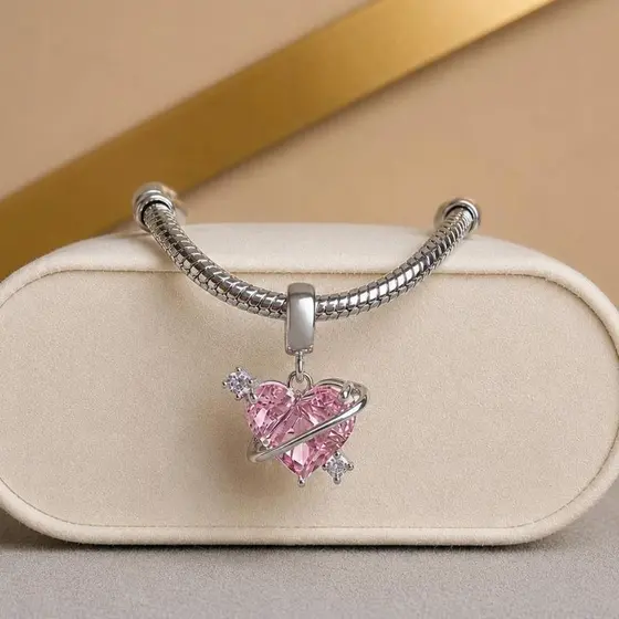 Pingente Berloque Strass Zircônia Brilhante Banhado A Prata 925 - Banhado a Ouro 18K
