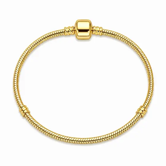 Pulseira Berloque Prata Banhado a Prata 925 - Dourada Banhado a Ouro 18k