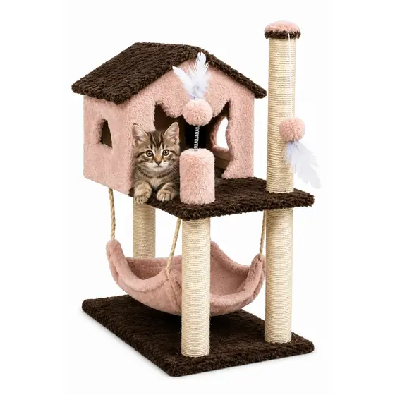 Arranhador Toca Casa Rede Gato Playground Gato Rede Cama Pet