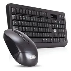Teclado E Mouse Sem Fio Knup Preto Kp-2064 Gamer Abnt2 1000dpi
