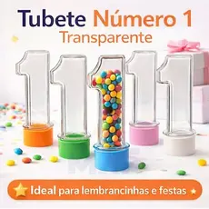 Baleiro Tubete Numero 1 Festa Kit Um Aninho Lembrancinha Numeral Tubetes