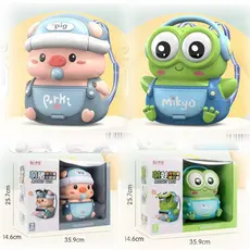 Presente de natal dos desenhos animados mochila bonito pato cofrinho brinquedo senha inteligente indução impressão digit