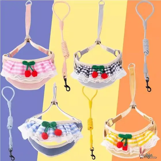 Coleira estilo colete para cachorro, coleira ajustável para cachorro, filhotes de pelúcia, Bichon, cachorro pequeno, pom