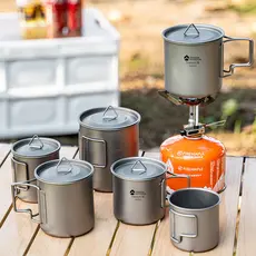 Caneca de copo de água de titânio puro copo de titânio ao ar livre de camada única acampamento dobrável armazenamento co