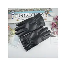 Homens inverno luvas de couro do plutônio velo quente tela sensível ao toque preto ciclismo motocicleta couro falso senh