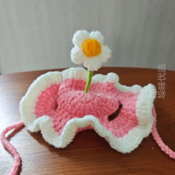 Chapéu para animais de estimação viagem cabeça de gato gatinho chapéu de malha decoração de orelha artesanal criativo ch