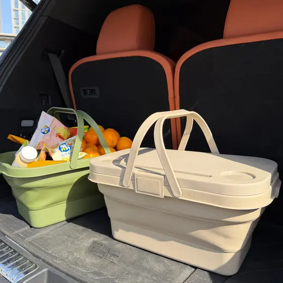 Caixa de armazenamento de porta-malas de veículo, compras de carro, dobrável, traseira, ferramenta de lavagem de carro,