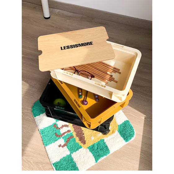 Caixa de armazenamento de mesa estilo Industrial ao ar livre removível Multi-camada caixa de armazenamento com tampa cai