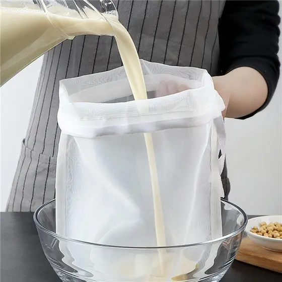Saco de filtro de leite de soja de cozinha doméstico suco chá filtro de vinho saco de resíduos malha Ultra-fina enchimen