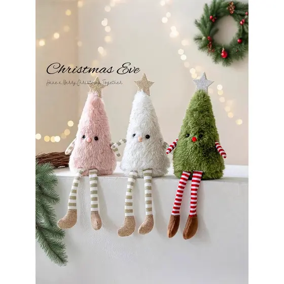 Decorações de natal bonito dos desenhos animados boneca de pelúcia decorações tema eventos cena atmosfera decoração vest