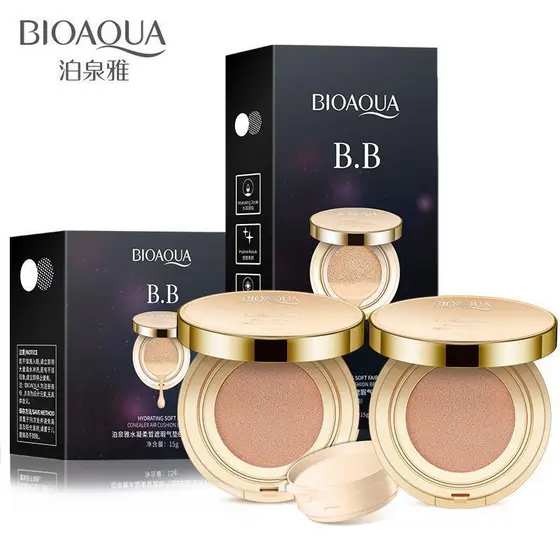 Almofada Poquanya genuína bb creme base líquida hidratante corretivo à prova d'água maquiagem Nude forte refrescante dur