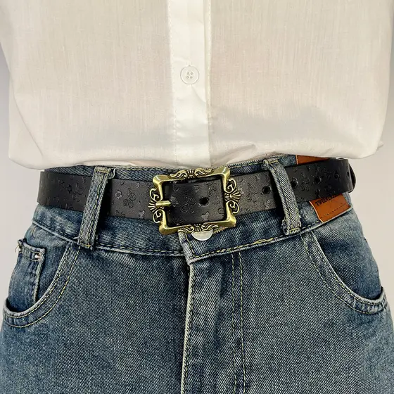 2025 novo estilo senhoras Retro cinto All-Match decoração com Casual feminino Jeans cinto Design High-End na moda