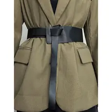 Senhoras cintura larga selo 2026 novo estilo cintura estreita mais magro olhar cinto feminino combinando casaco jaqueta