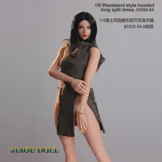 1/6 soldado estilo dividido Wasteland estilo vestido longo JO25X-04 corpo emborrachado roupas modelo acessórios