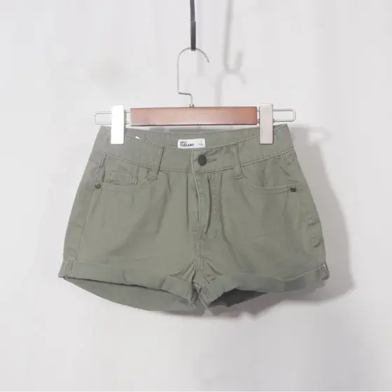 Crianças roupas do exército verde Flanging Shorts americano quente meninas macacão médio grande crianças modificado mais