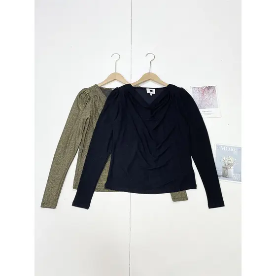 D6 francês elegante unidade externa puro Yuan 26 primavera novo estilo senhoras gola oscilante camisa de manga comprida 