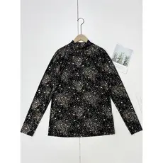 G3 gaze impressa dourada estampagem ~ pedido externo 25 estilo Base de outono gola manga comprida macia cerosa combinaçã