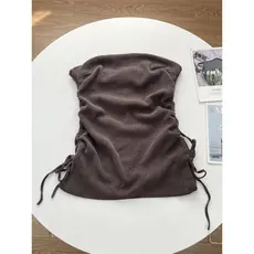 B2 dinamarca único 26 verão novo estilo senhoras cordão plissado High-End Jacquard tubo francês topo fino-ajuste estilo