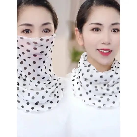 Novo estilo versão coreana cachecol máscara facial moda rosto cheio protetor de pescoço capa de pescoço estilo fino gaze
