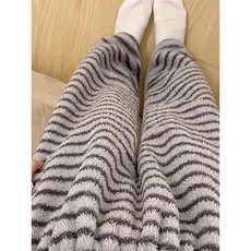 Calças de pijama femininas inverno flanela calças quentes velo engrossado inverno feminino Coral velo pijamas calças fem