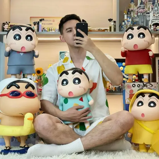 Crayon Shin-Chan ornamentos grandes criativos ornamentos de mesa decorações da sala de estar crianças presentes de anive