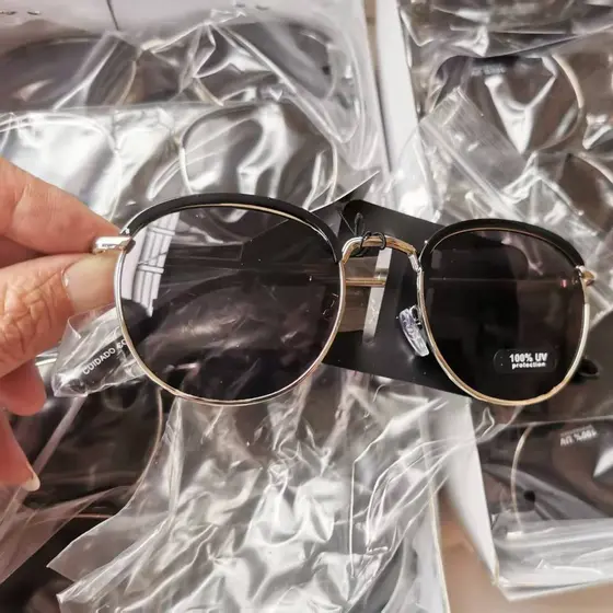 Exportar pedido de cauda de comércio exterior unissex 100% UV Anti-ultravioleta protetor solar armação de Metal óculos d