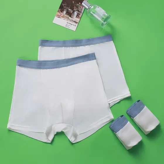 Cueca Boxer descartável de fibra de bambu masculina, cueca Boxer descartável estéril para dia, viagem de negócios, Short