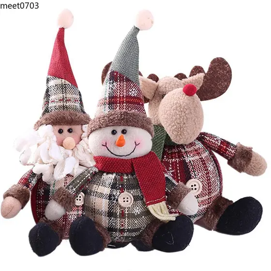 2027 Natal Papai Noel Boneco De Neve Ornamento Festa Xmas Mesa Boneca Presentes De