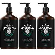 Kit 3x Balm Força Bruta Premium para Barba - Hidratação, Nutrição e Modela Os Fios
