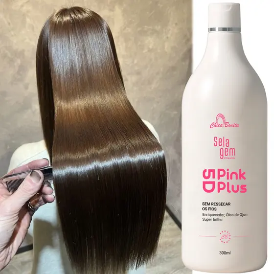Progressiva Pink Plus 5D Profissional -  Liso 100% Perfeito, Brilho Espelhado & Sem Frizz