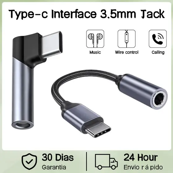 3.5 mm Jack AUX Para USB C Cabo Adaptador 3.5 Conversor De Áudio Fone De Ouvido Com DAC