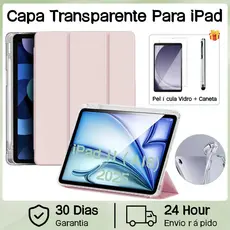 Kit Capa Transparente Para iPad 11 Generation (A16) 2025 + Película Vidro + Caneta
