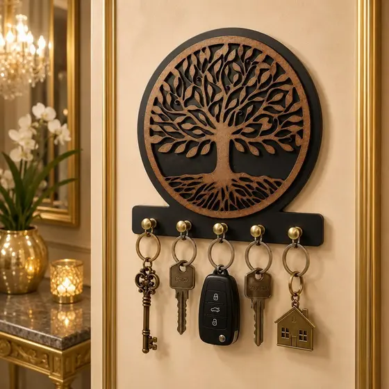 Organizador de Chaves Decorativo Árvore da Vida MDF