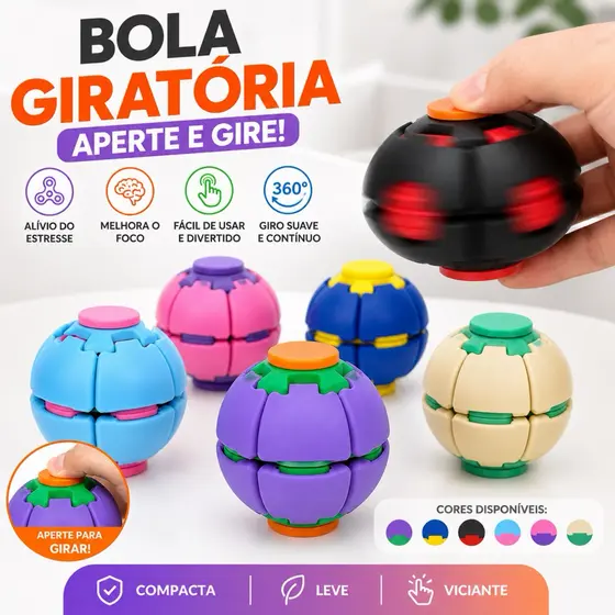 Bola Giratória Fidget Spinner Antiestresse Sensorial 360° | Alívio do Estresse e Foco
