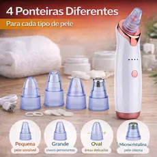 Removedor de Cravos Elétrico a Vácuo Limpeza Facial Profunda Removedor de Poros Recarregável