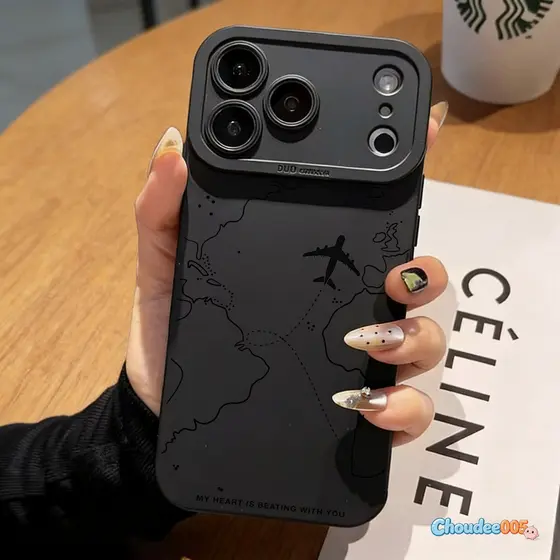 Capa Macia Para iPhone 17 Pro Max 13 11 16 15 14 12 Xs XR 7 8 Plus Design De Rota De Avião Inspirado Em Viagem De Telefo