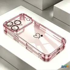 Capinha Anti-Queda Galvanizado Pára-Choques Para iPhone 17 Pro Max 16 15 13 12 14 Plus Ar Simples Duplo Coração