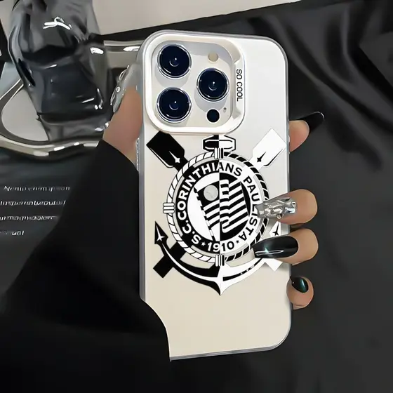 Escudo do Corinthians Capa Capinha Para Redmi 10C 12C 13C 14C Nota 10s 11s 12 13 14 Pro 4G 5G Estilo Futebol Antirriscos