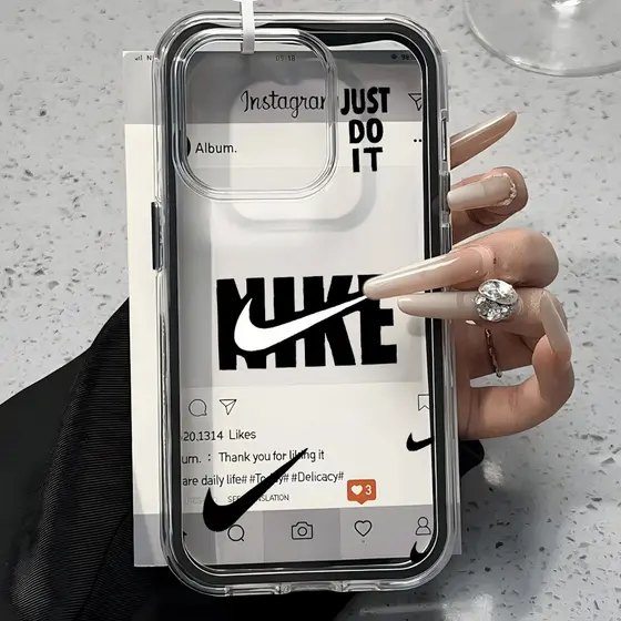 Capa De Logotipo Capinha Para iPhone 16 15 14 Plus 13 12 11 17 Air Pro Max Acrílico Transparente 3 Em 1 Simples Anti-Imp