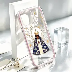 Nossa Senhora Anti-Amarela Capa Capinha Para iPhone 16 15 14 Plus 13 12 11 17 Air Pro Max Fino Transparente 3 Em 1