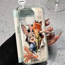 Cartoon Capa Dos Desenhos Animados Capinha Para iPhone 16 15 14 Plus 13 12 11 17 Ar Pro Max HD 3 Em 1 Anti-Impact Couple