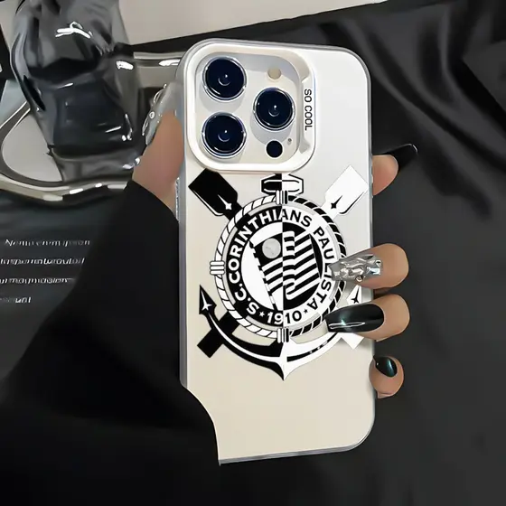 Escudo do Corinthians Capa Capinha Para Samsung Galaxy S24 Plus S23 Ultra S23 S21 S20 FE Estilo Futebol Antirriscos