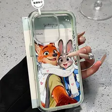 Cartoon Capa Dos Desenhos Animados Capinha Para iPhone 16 15 14 Plus 13 12 11 17 Ar Pro Max Acrílico HD 3 Em 1 Anti-Drop