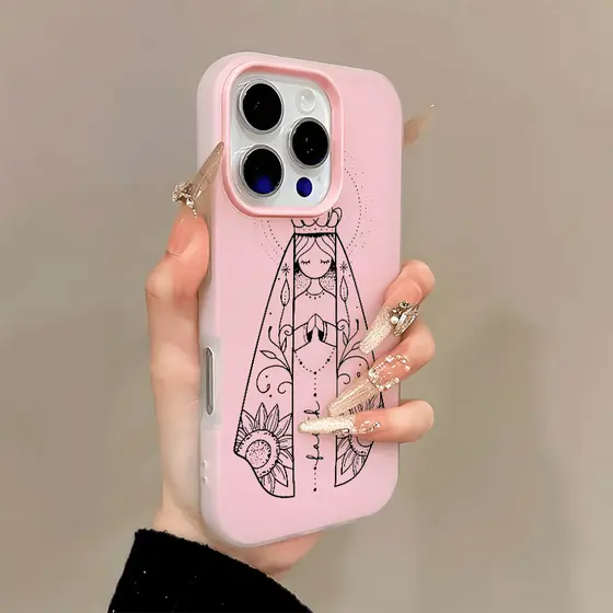Nossa Senhora Capa Capinha 2 Em 1 Para iPhone 17 Air 16 15 14 Plus 13 12 11 Pro Max 16e Não Amarela Anti-queda