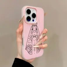 Nossa Senhora Capa Capinha 2 Em 1 Para iPhone 17 Air 16 15 14 Plus 13 12 11 Pro Max 16e Não Amarela Anti-queda