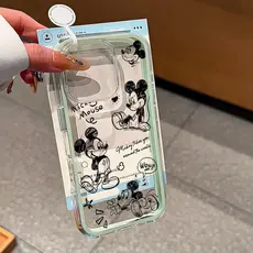 Capa Dos Desenhos Animados Capinha Para iPhone 16 15 14 Plus 13 12 11 17 Ar Pro Max Acrílico Transparente 3 Em 1 Simples