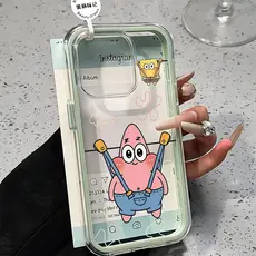 Ins Cartoon Capa Dos Desenhos Animados Capinha Para iPhone 16 15 14 Plus 13 12 11 17 Ar Pro Max HD 3 Em 1 Friendship